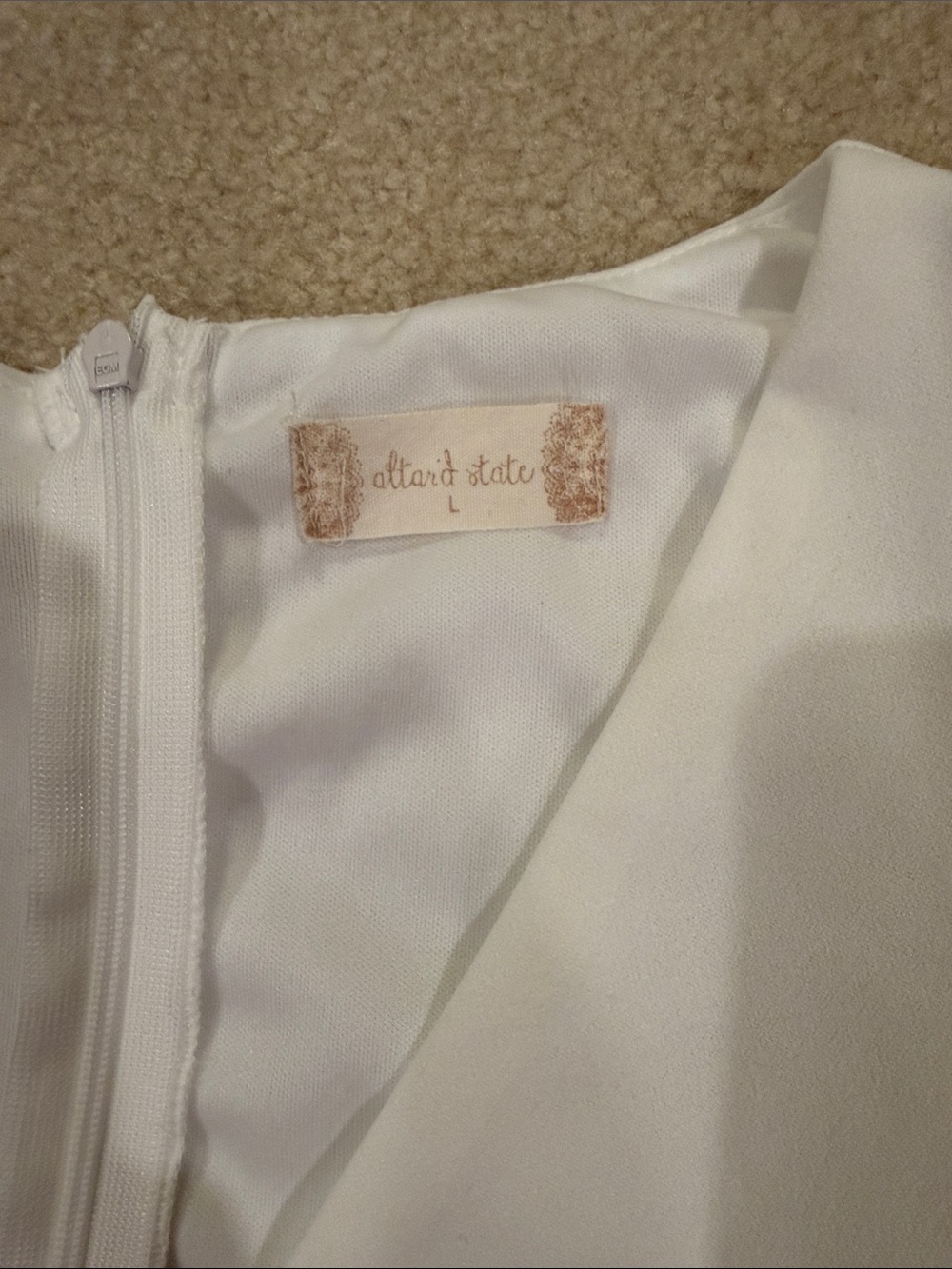 Altar'd State White Ruffle V-Neck Mini Dress - Picture 4 of 7